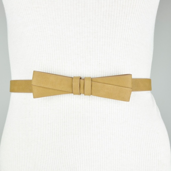 Brown Faux Leather Bow Belt - Picture 1 of 2